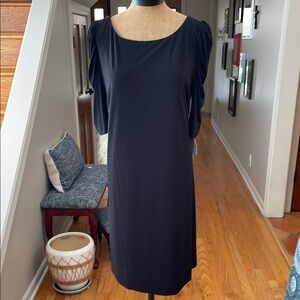 Eliza J Black Sheath Dress with Flutter Sleeves